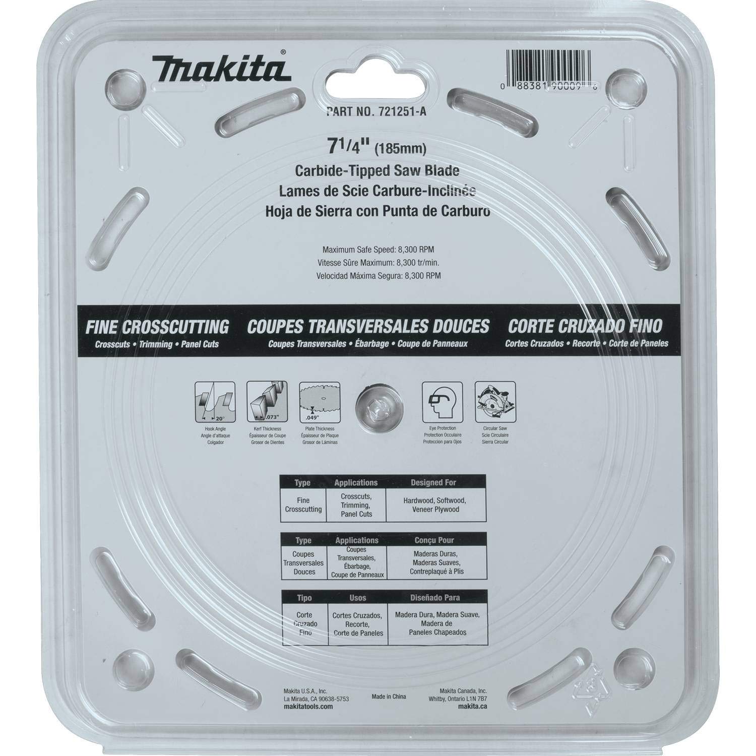 Makita 721251-A 7-1/4" 40T Carbide-Tipped Circular Saw Blade, Fine Crosscutting - Image 3