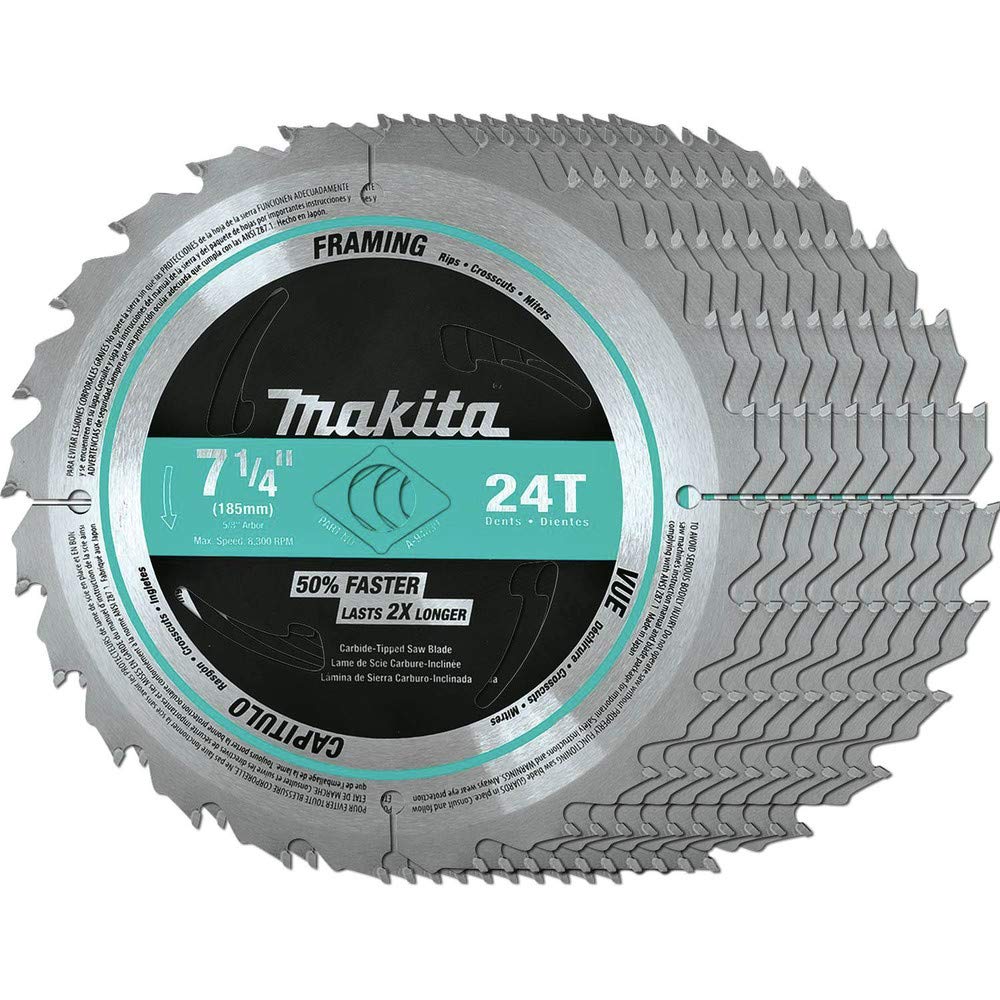 Makita A-94839-10 7-1/4" 24T Carbide-Tipped Circular Saw Blade, Framing, 10/Pk - Image 3