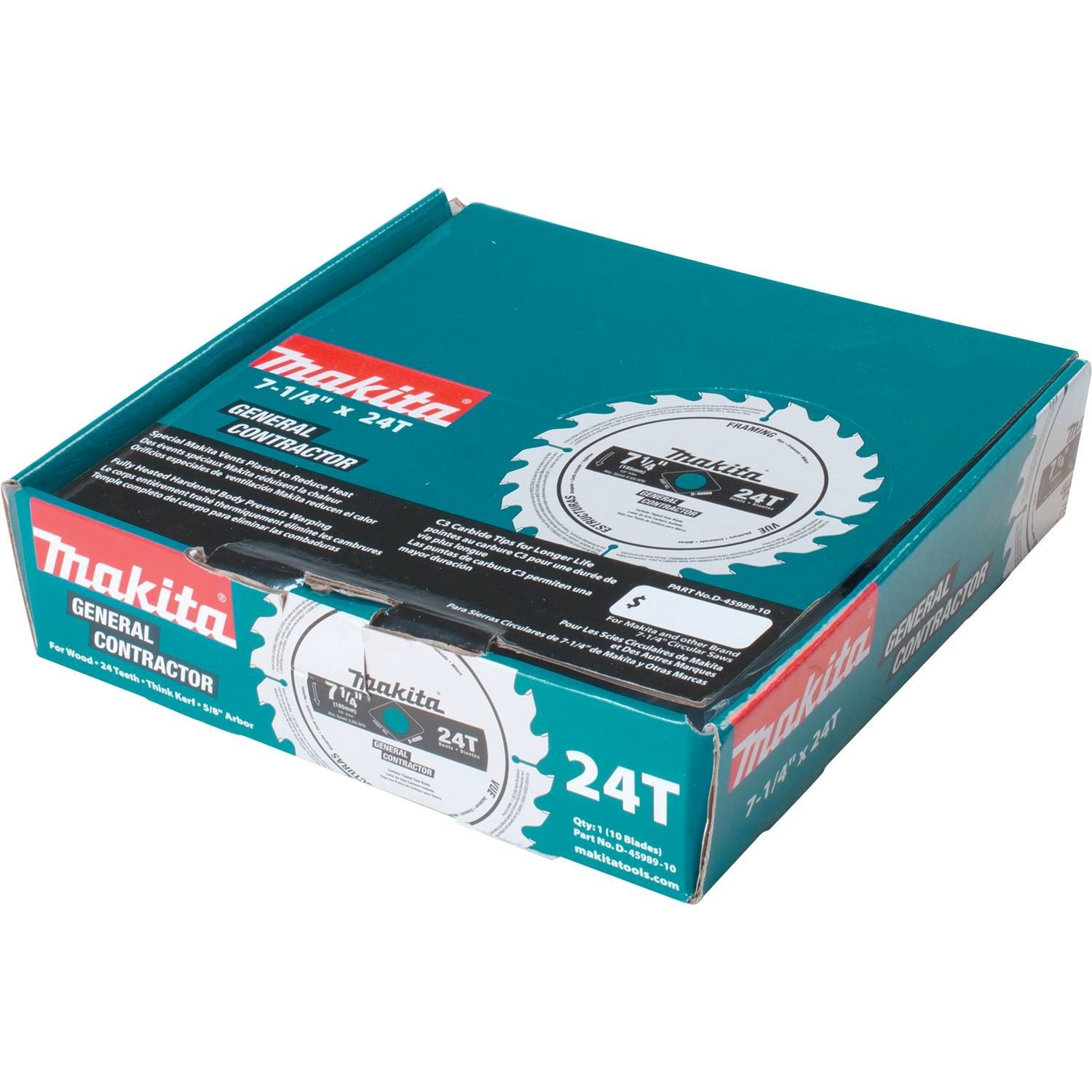 Makita D-45989-10 7-1/4" 24T Carbide-Tipped Circular Saw Blade, Framing/General Purpose, 10/pk - Image 3