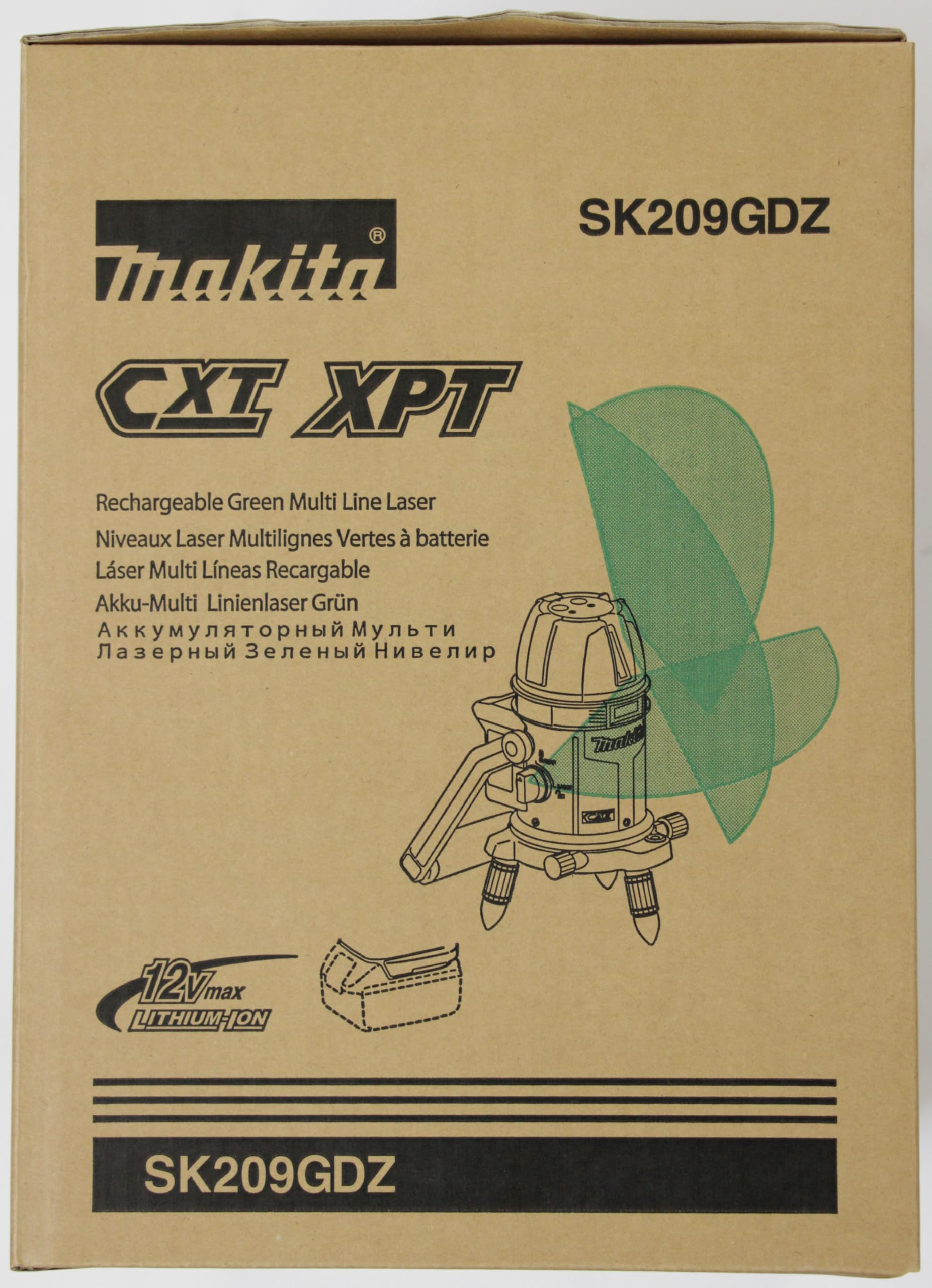 Makita SK209GDZ 12V max CXT Lithium-Ion Cordless Self-Leveling Multi-Line/Plumb Point Green Beam Laser, Tool Only - Image 18