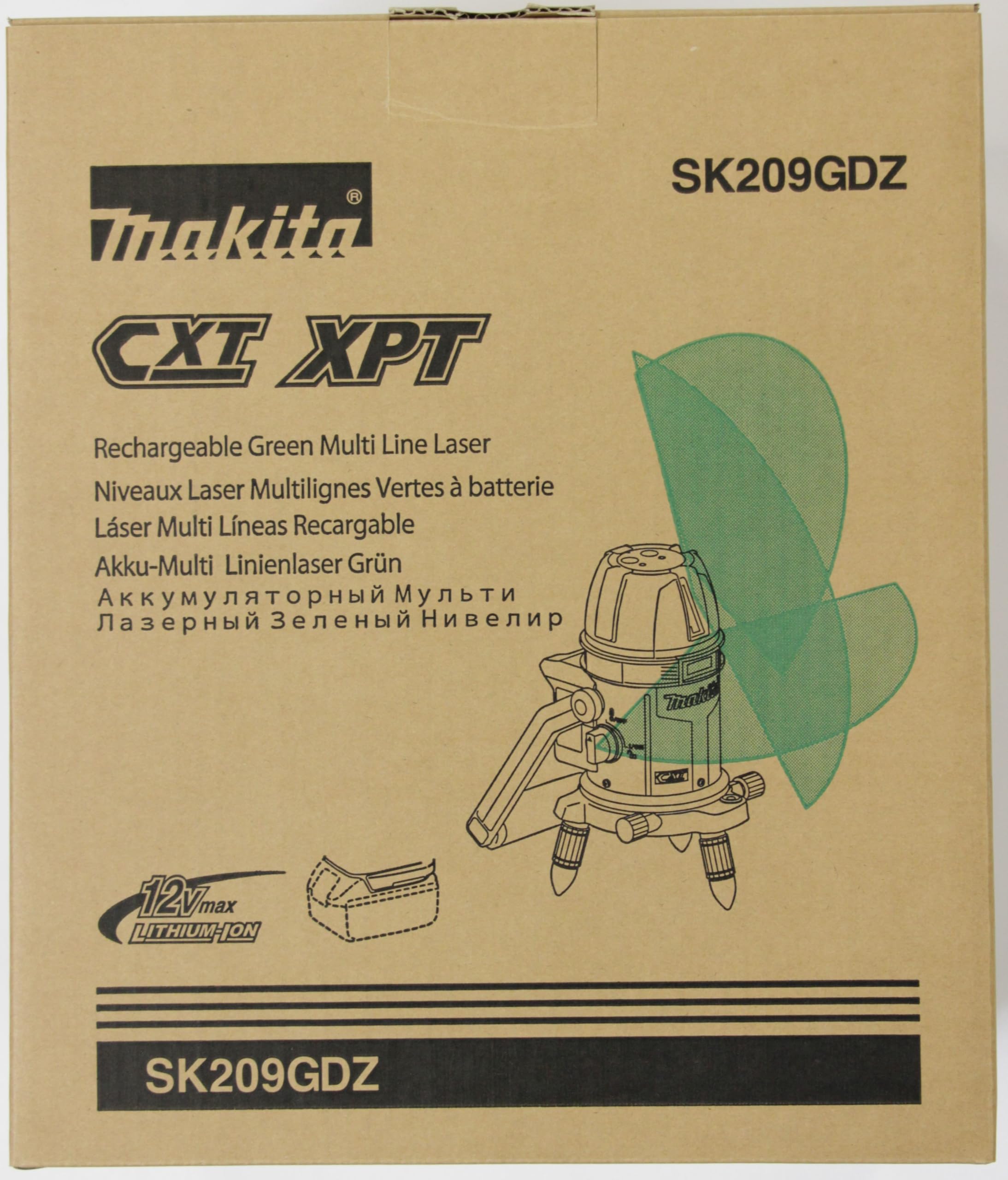 Makita SK209GDZ 12V max CXT Lithium-Ion Cordless Self-Leveling Multi-Line/Plumb Point Green Beam Laser, Tool Only - Image 19