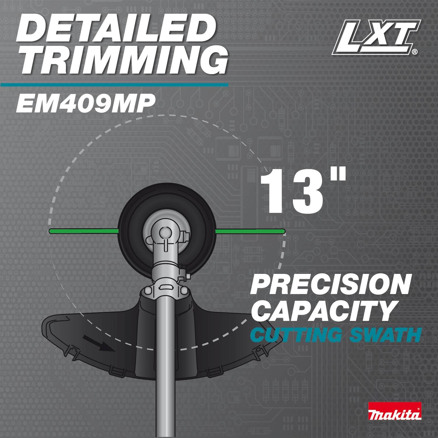 Makita XUX02SM1X5 18V LXT® Brushless Couple Shaft Power Head Kit w/String Trimmer, Pole Saw & Articulating Hedge Trimmer Attachments (4.0Ah) - Image 10