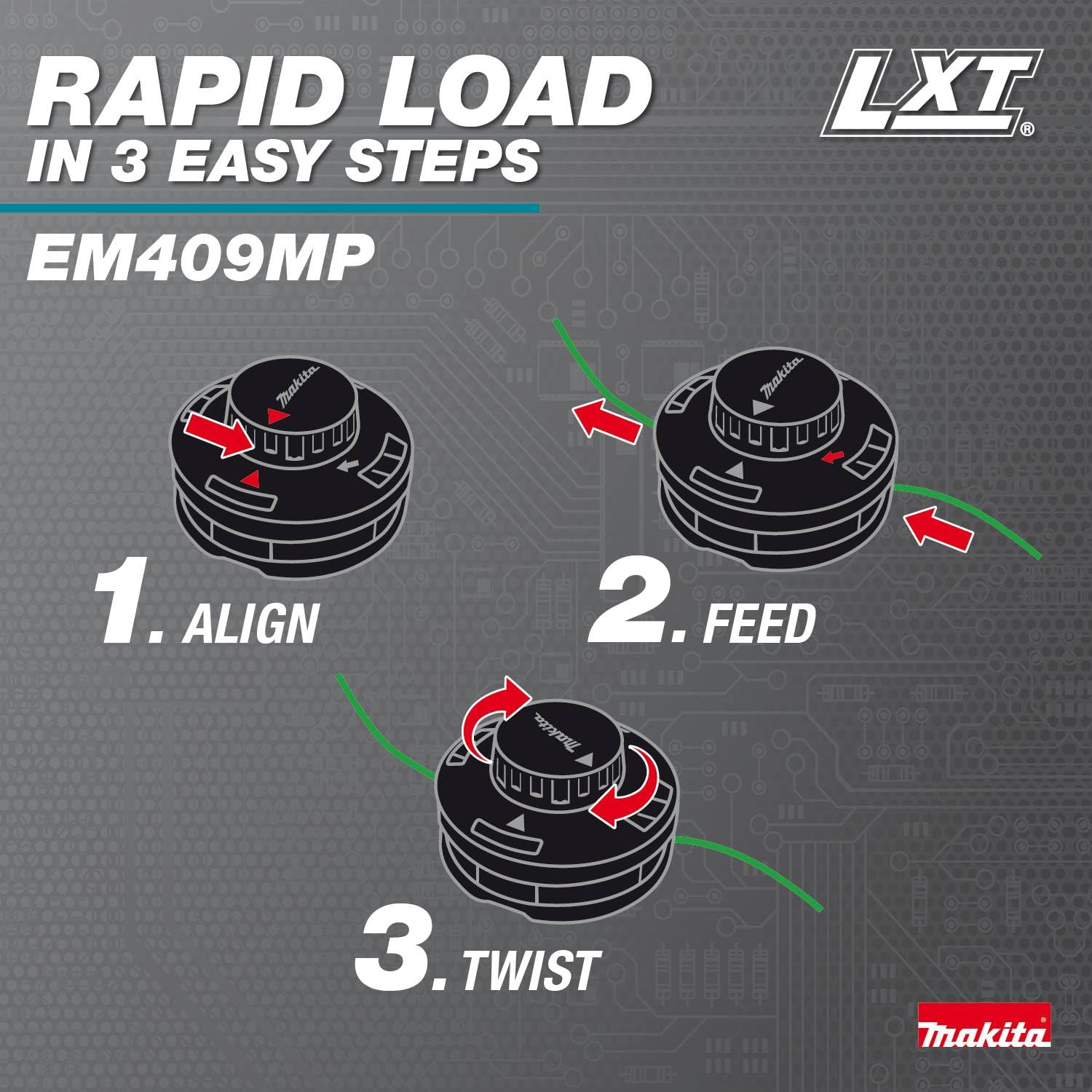 Makita XUX02SM1X5 18V LXT® Brushless Couple Shaft Power Head Kit w/String Trimmer, Pole Saw & Articulating Hedge Trimmer Attachments (4.0Ah) - Image 11