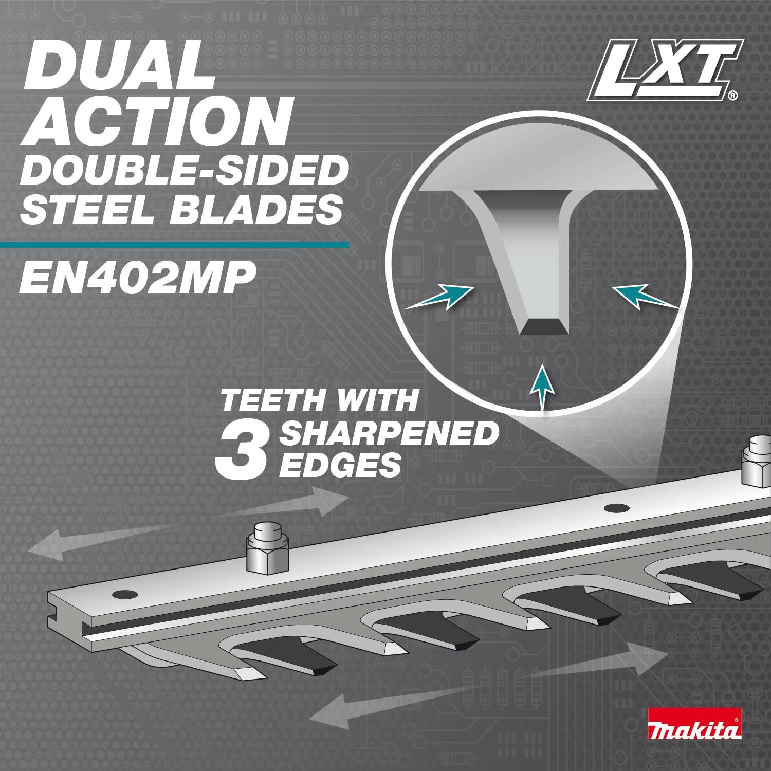 Makita XUX02SM1X5 18V LXT® Brushless Couple Shaft Power Head Kit w/String Trimmer, Pole Saw & Articulating Hedge Trimmer Attachments (4.0Ah) - Image 17