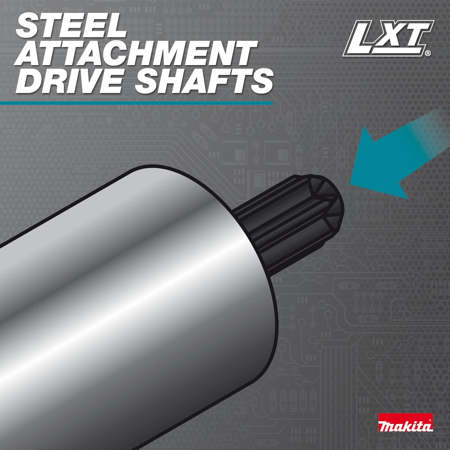 Makita XUX02SM1X5 18V LXT® Brushless Couple Shaft Power Head Kit w/String Trimmer, Pole Saw & Articulating Hedge Trimmer Attachments (4.0Ah) - Image 9