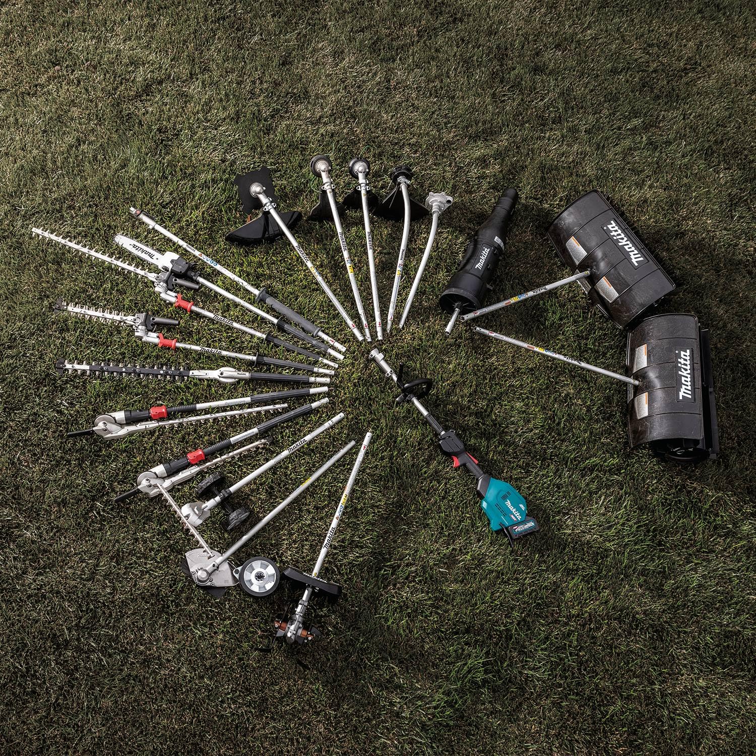 Makita XUX02SM1X6 18V LXT® Brushless Couple Shaft Power Head Kit w/String Trimmer, Pole Saw, Art. Hedge Trimmer & Blower Attachments (4.0Ah) - Image 25