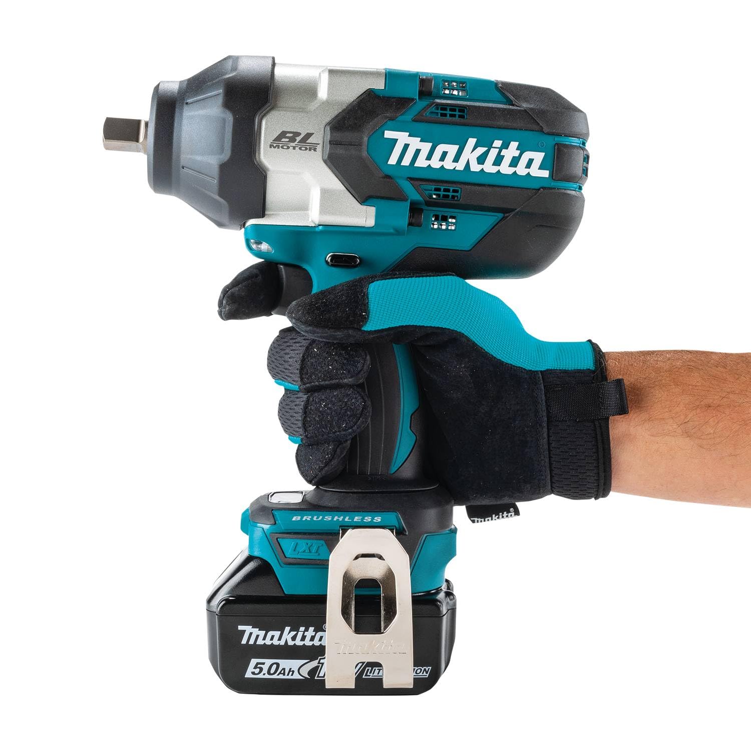 Makita XWT19T 18V LXT® Lithium-Ion Brushless Cordless 3-Speed 1/2" Sq. Drive Impact Wrench Kit w/Detent Anvil (5.0Ah) - Image 4